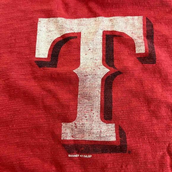 Women’s small forty-seven Texas Rangers shirt - small holes in front bottom - Picture 3 of 7